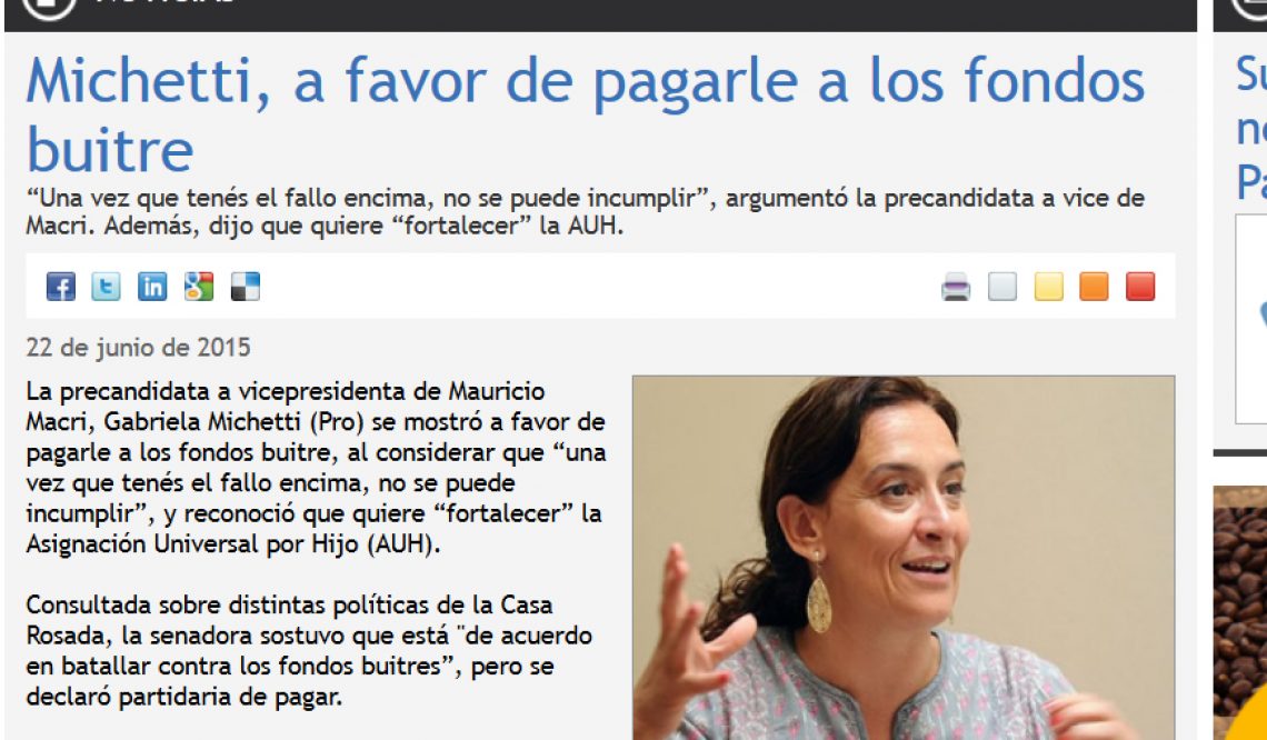 El PRO y el pago a los fondos buitre