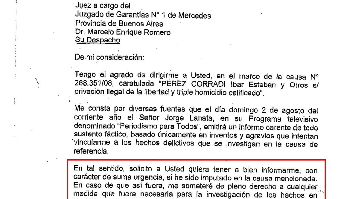 Constancia formal sobre la inexistencia de imputación alguna sobre mi persona