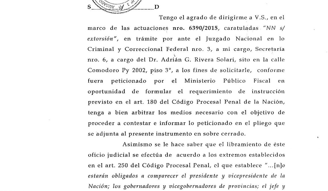 Texto de la denuncia por extorsión al programa de Lanata PPT
